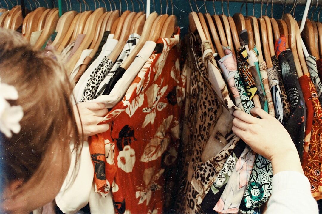 person trying on clothes