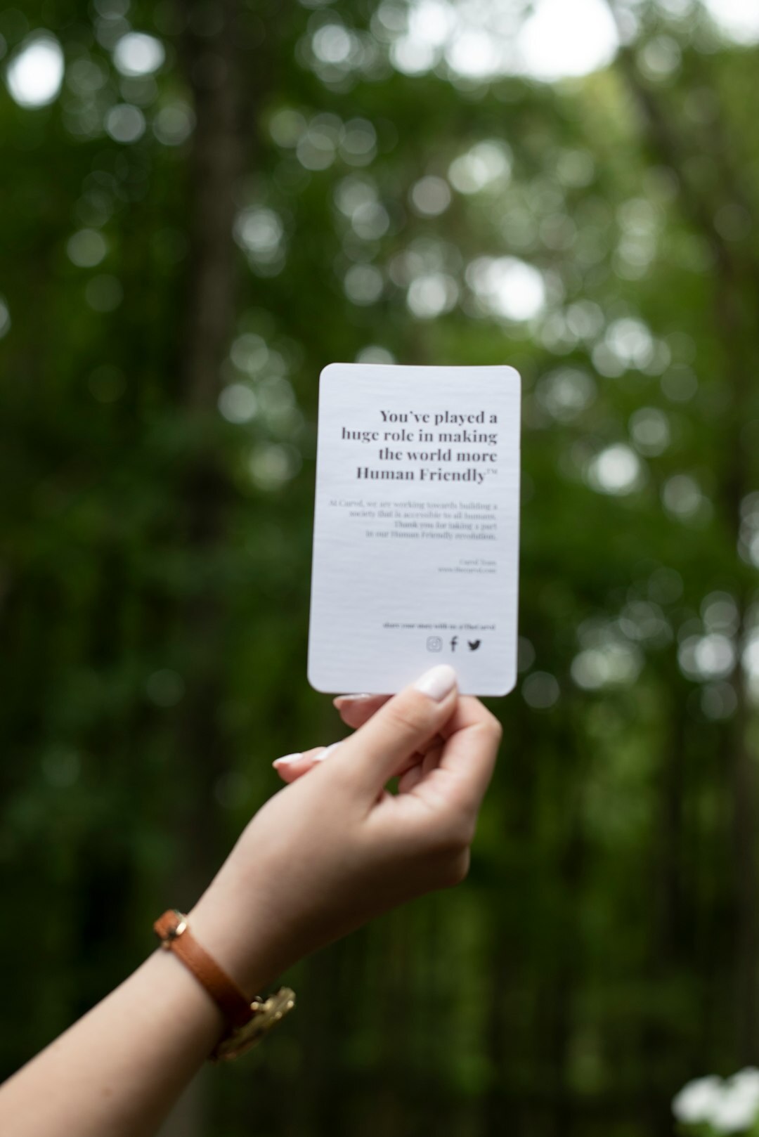 loyalty card in hand