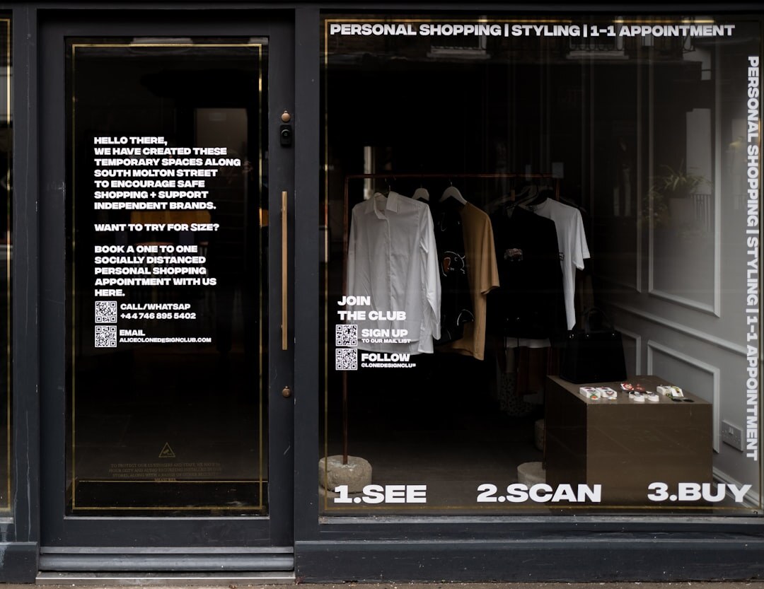 store front with promotions