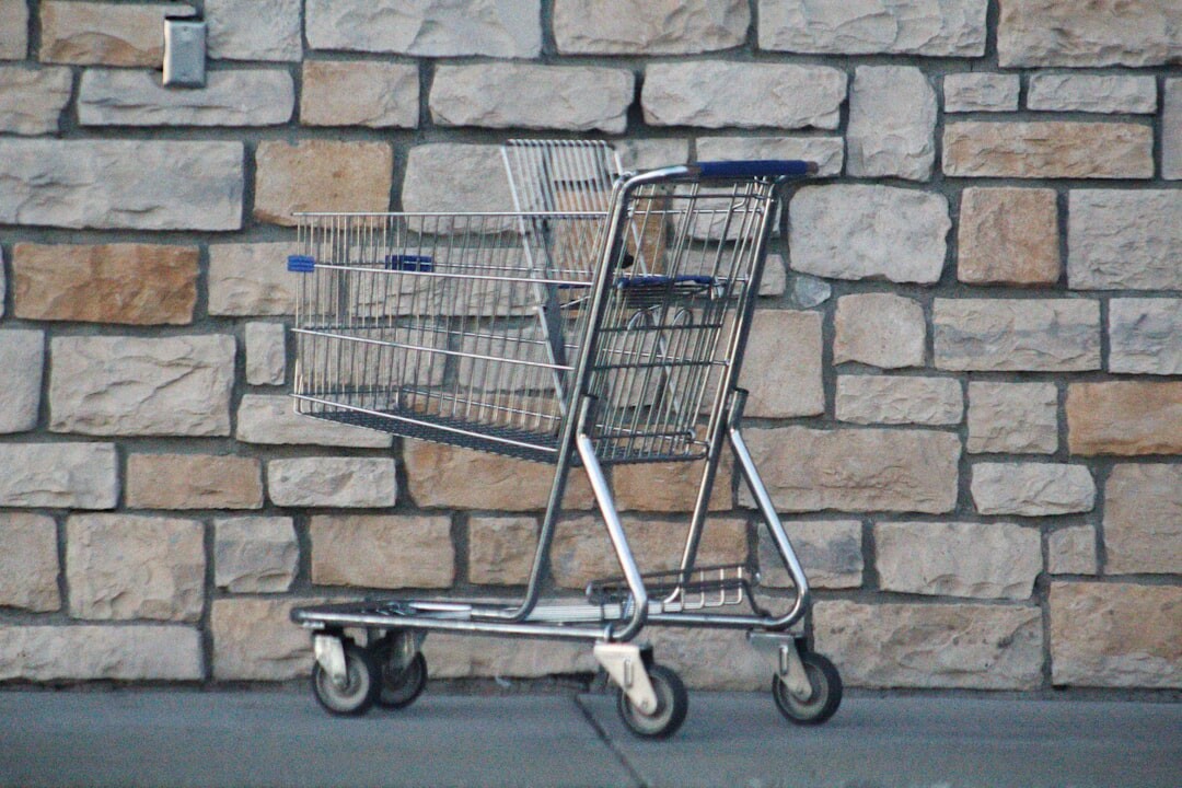 shopping cart with groceries